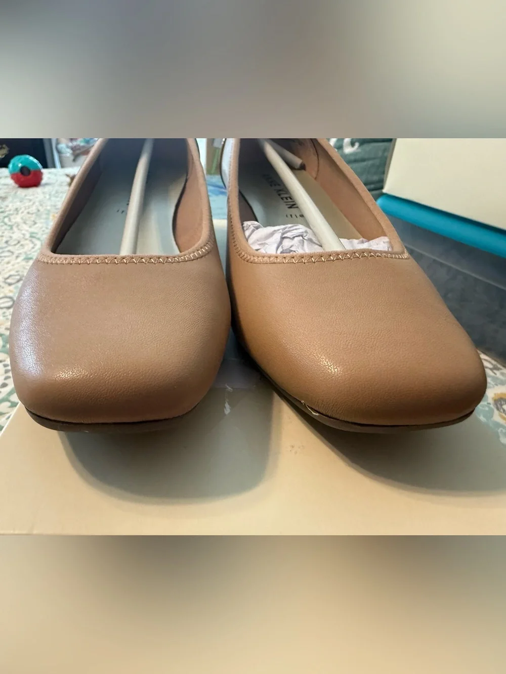 NWT Anne Klein Wisher Natural Tan Wedges 9